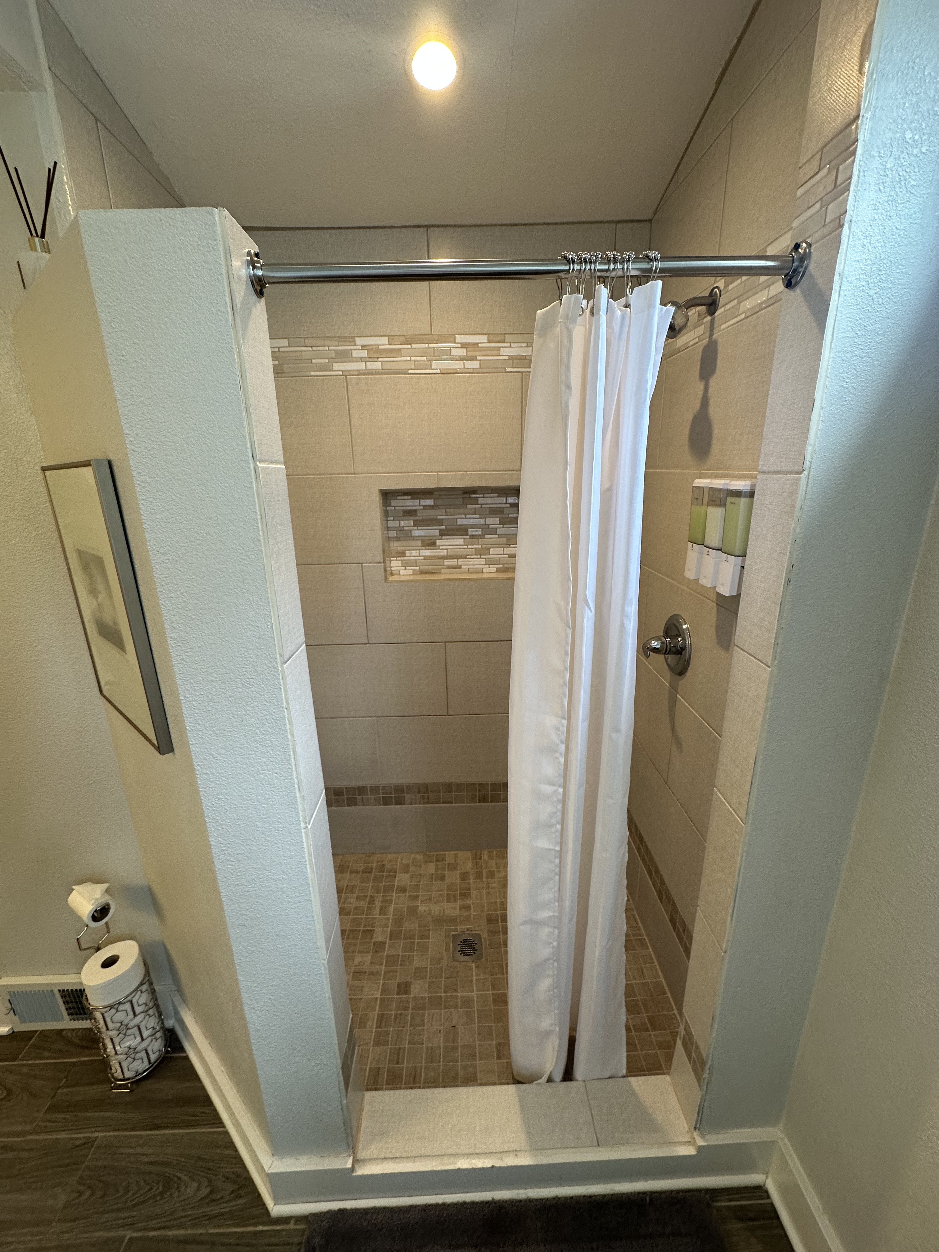 Bathroom shower before cleaning