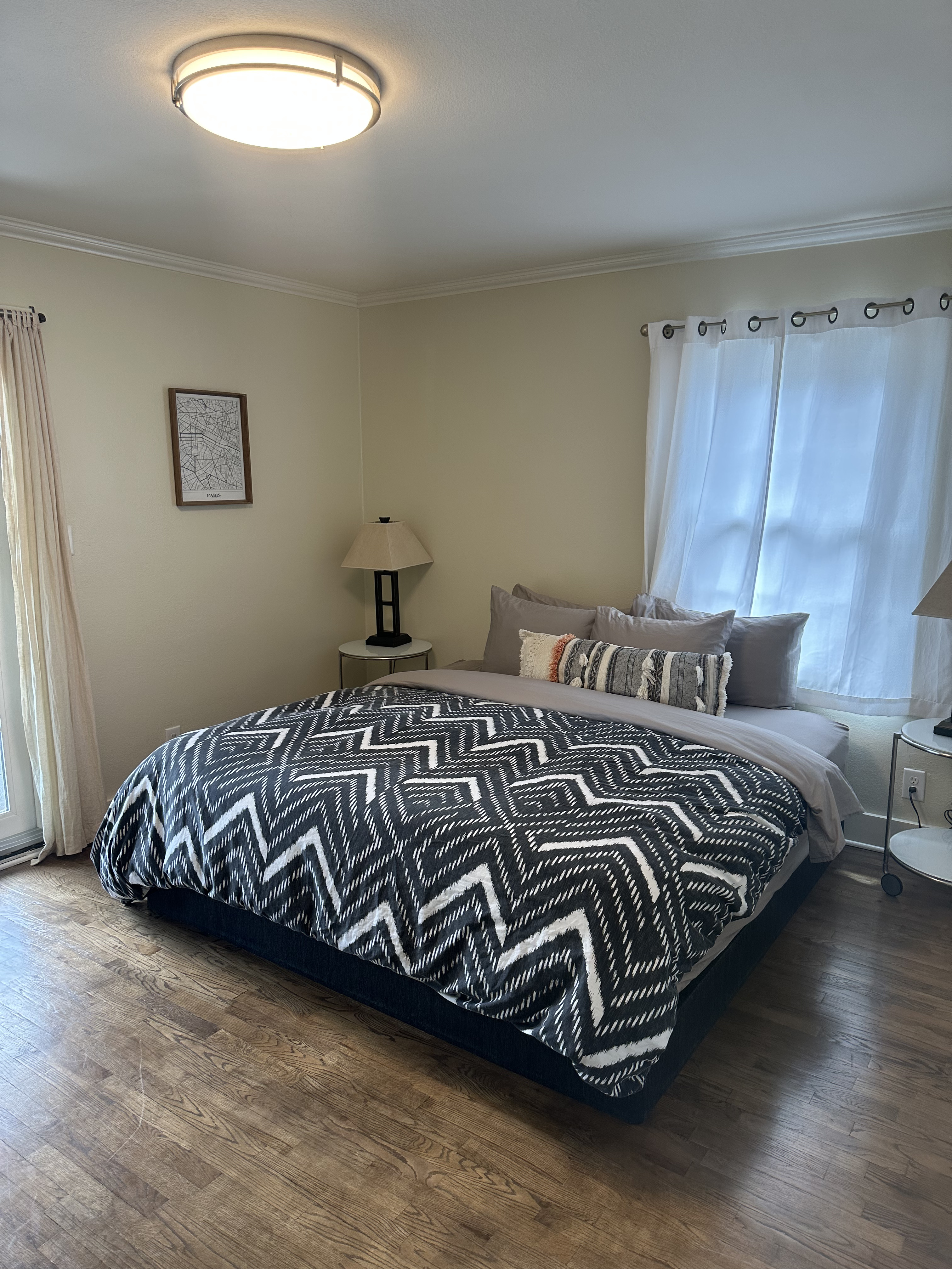 Immaculate master bedroom after cleaning
